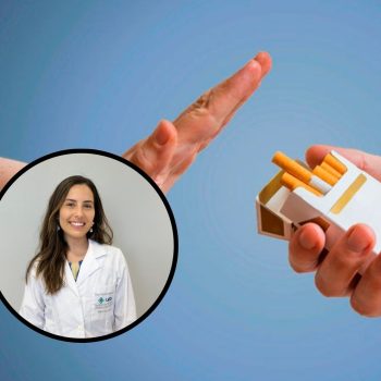 Médico internista explicando los riesgos del tabaquismo en Los Ángeles